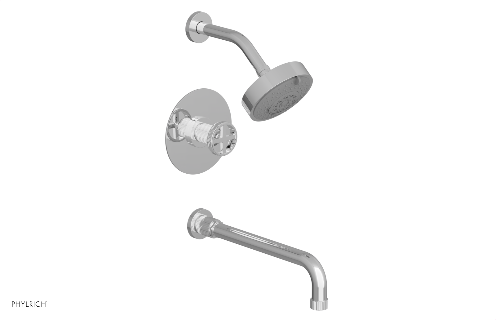polished chrome shower set