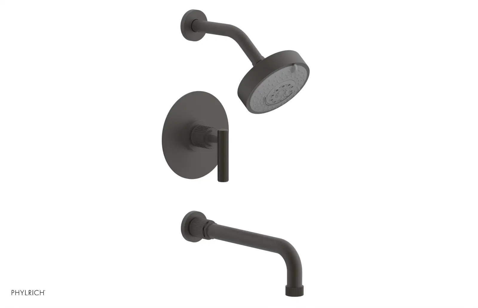 Phylrich Dustrie Grooved 10" Spout Pressure Balance Tub and Shower Set with Lever Handle by Phylrich