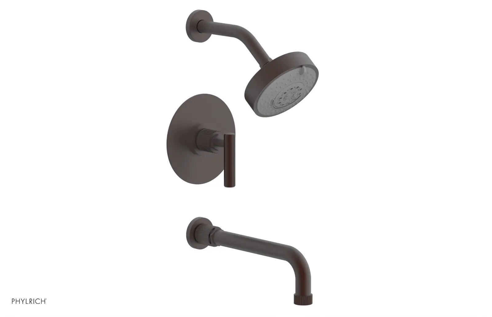 Phylrich Dustrie Grooved 10" Spout Pressure Balance Tub and Shower Set with Lever Handle by Phylrich