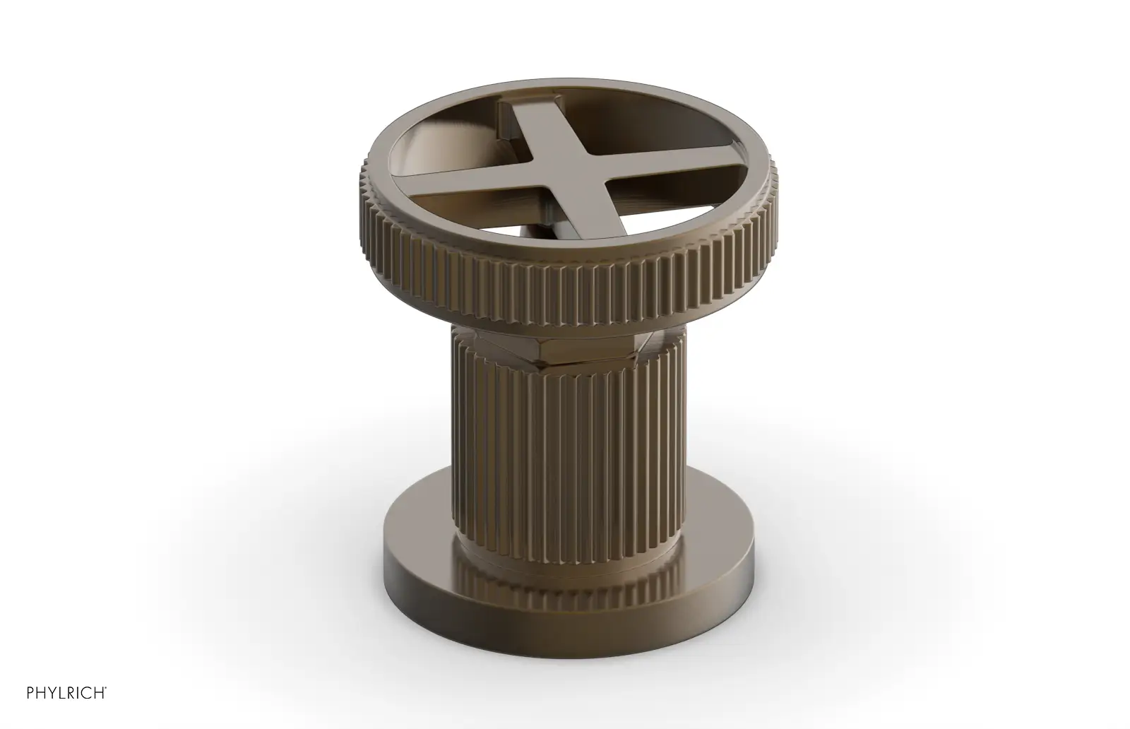 Phylrich Dustrie Grooved Volume Control/Diverter Trim with Cross Handle by Phylrich