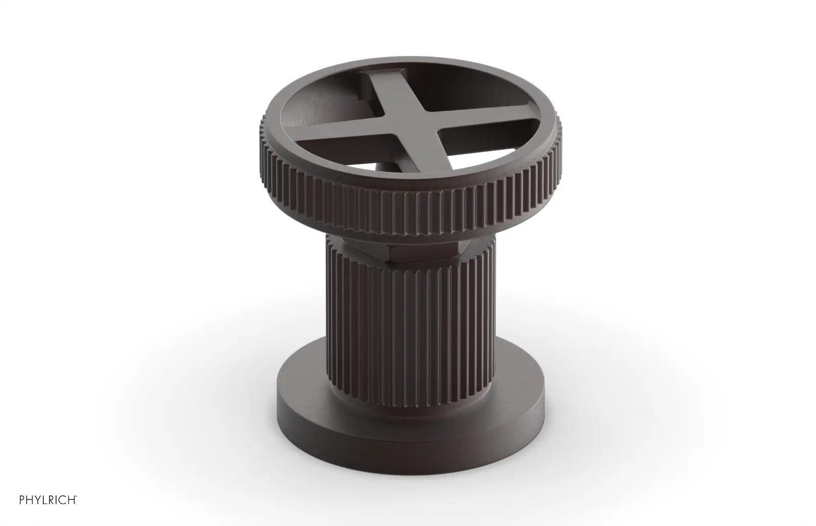 Phylrich Dustrie Grooved Volume Control/Diverter Trim with Cross Handle by Phylrich