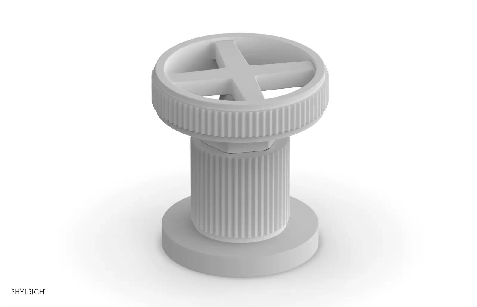 Phylrich Dustrie Grooved Volume Control/Diverter Trim with Cross Handle by Phylrich
