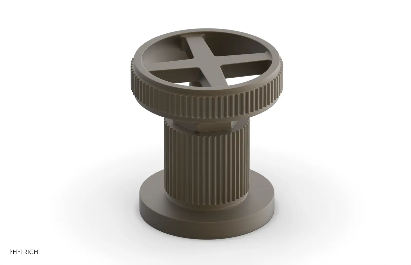 Phylrich Dustrie Grooved Volume Control/Diverter Trim with Cross Handle by Phylrich