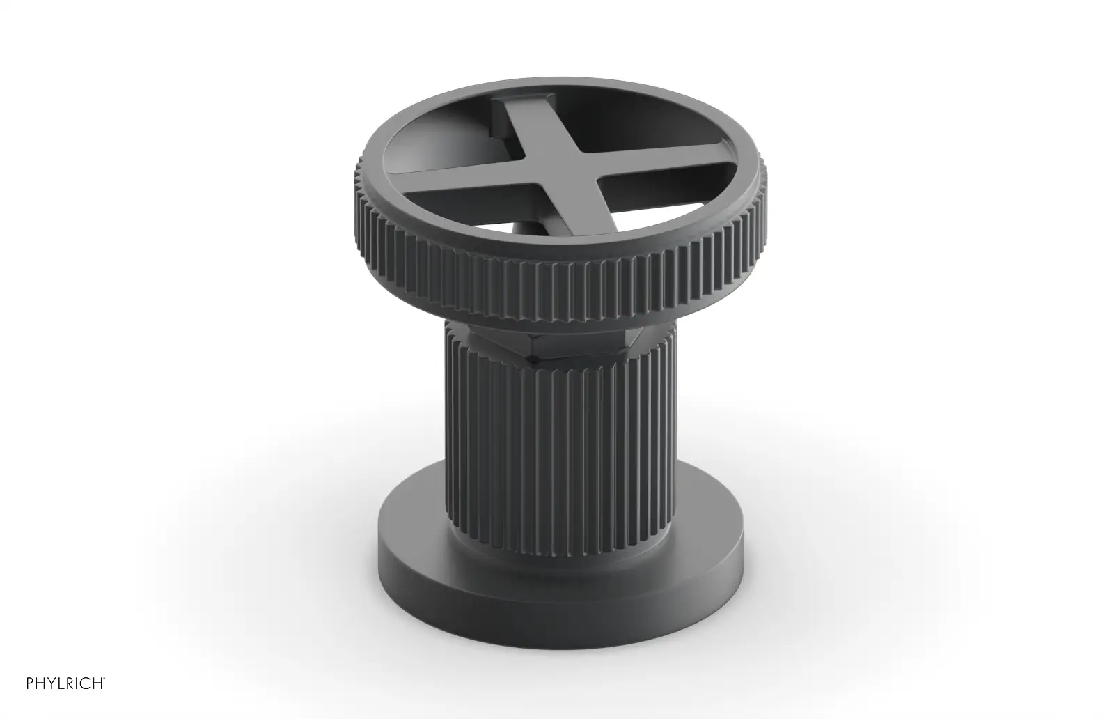Phylrich Dustrie Grooved Volume Control/Diverter Trim with Cross Handle by Phylrich