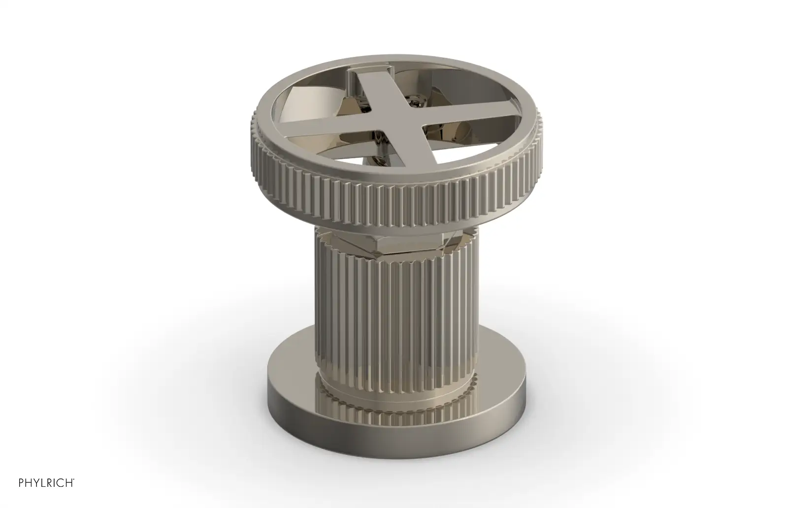 Phylrich Dustrie Grooved Volume Control/Diverter Trim with Cross Handle by Phylrich