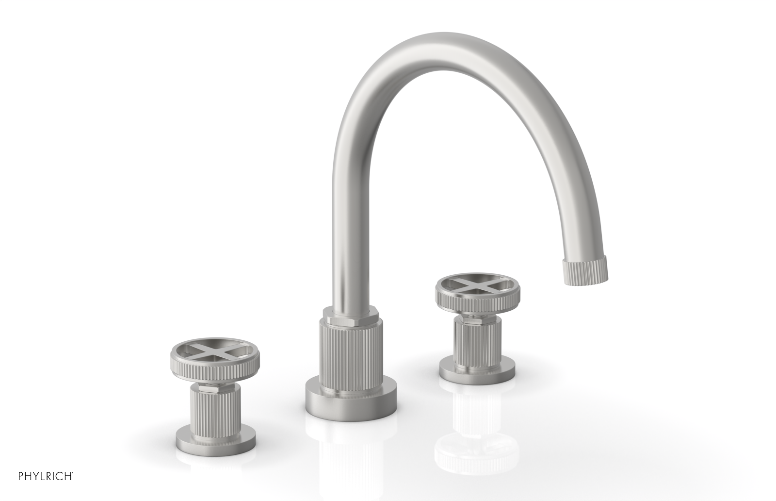Phylrich Dustrie Grooved Deck Tub Set with Cross Handle by Phylrich