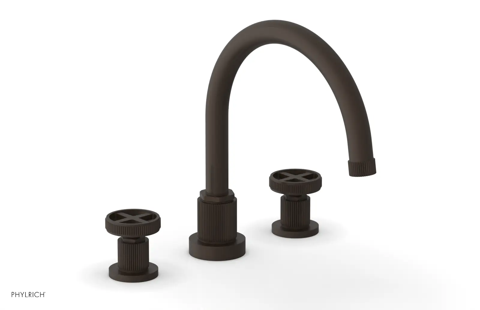 Phylrich Dustrie Grooved Deck Tub Set with Cross Handle by Phylrich