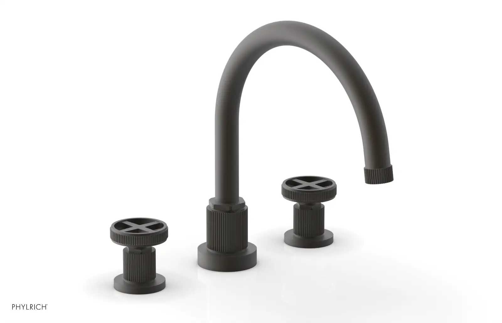 Phylrich Dustrie Grooved Deck Tub Set with Cross Handle by Phylrich