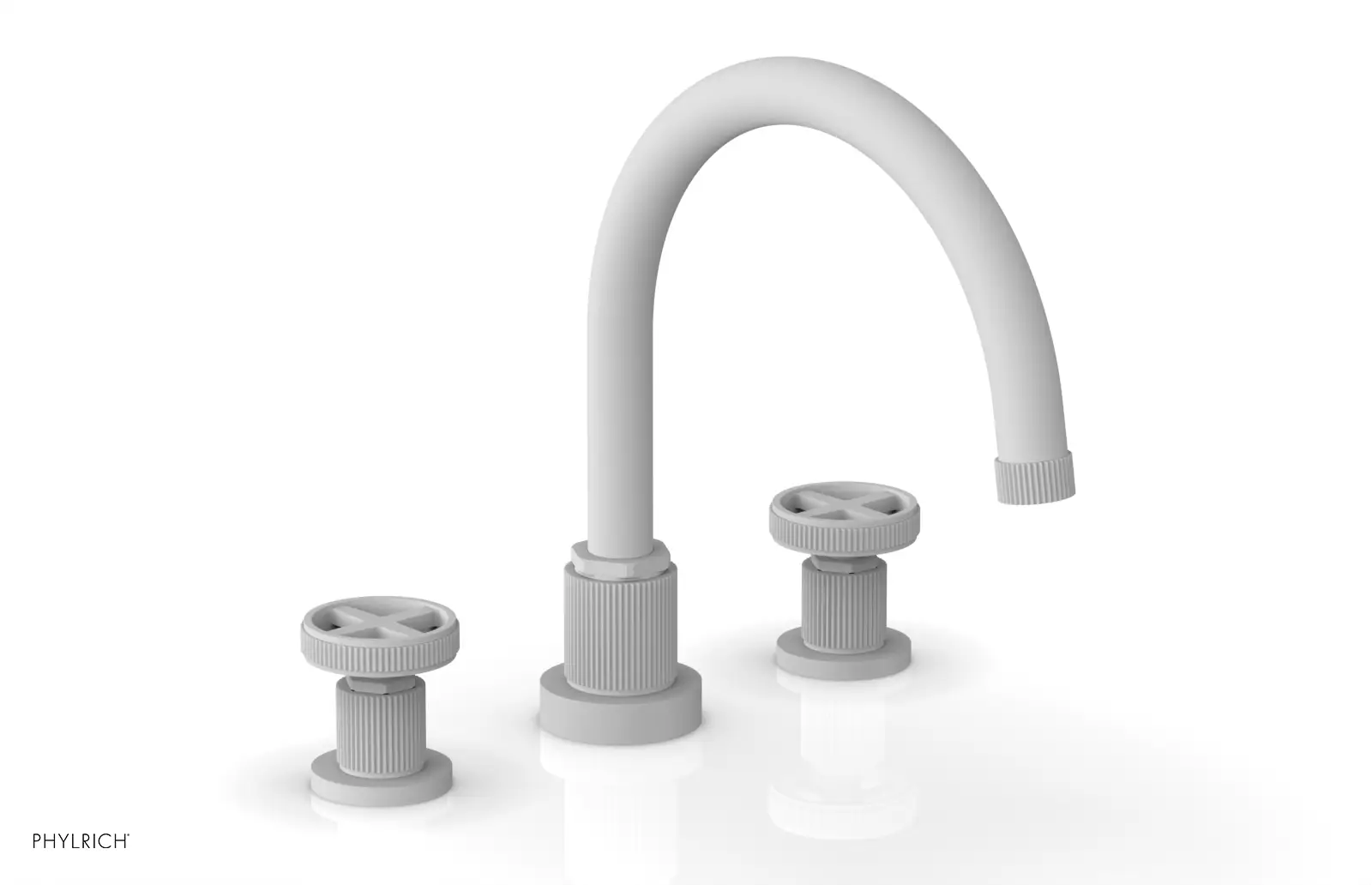 Phylrich Dustrie Grooved Deck Tub Set with Cross Handle by Phylrich
