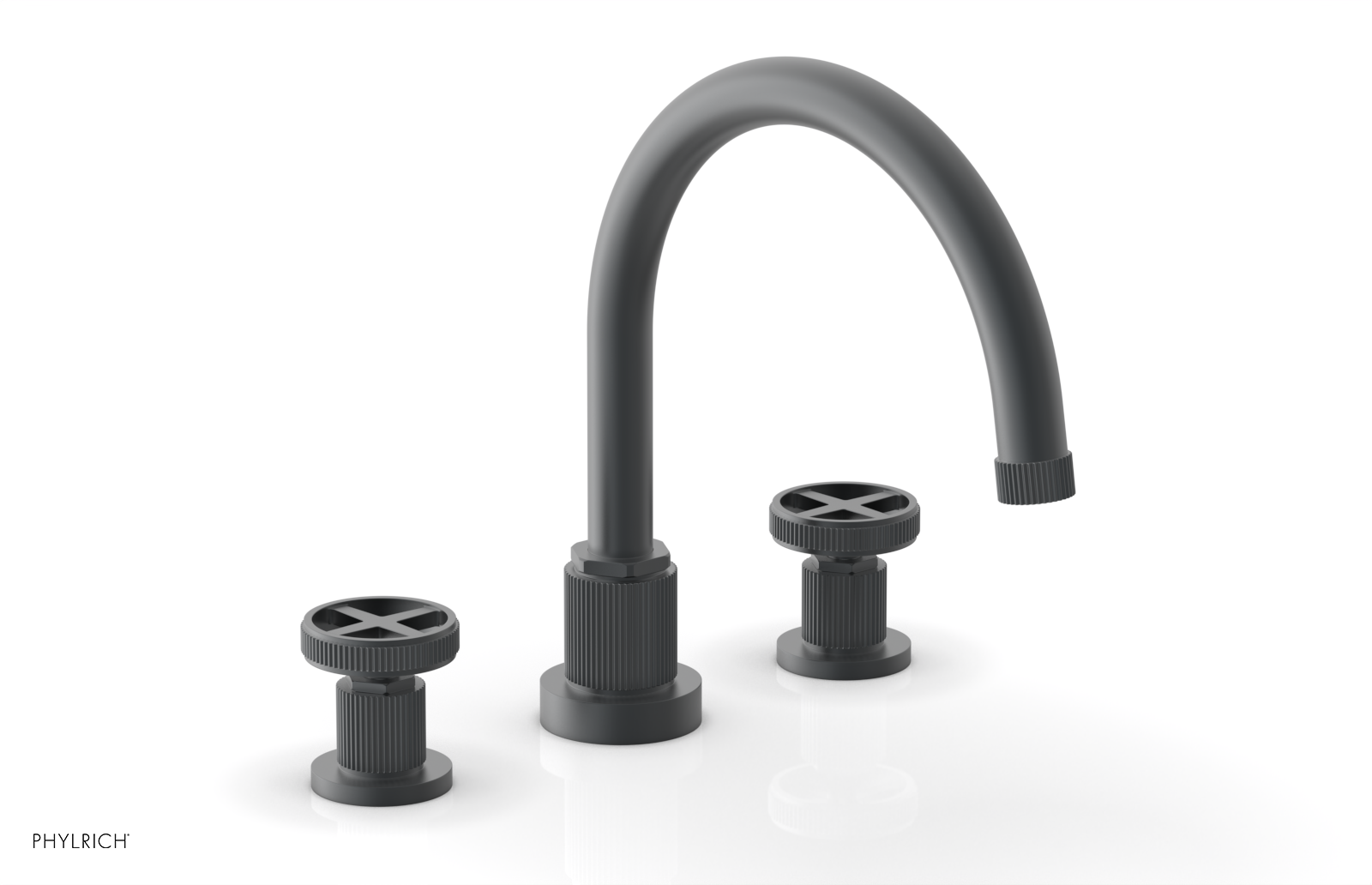 Phylrich Dustrie Grooved Deck Tub Set with Cross Handle by Phylrich