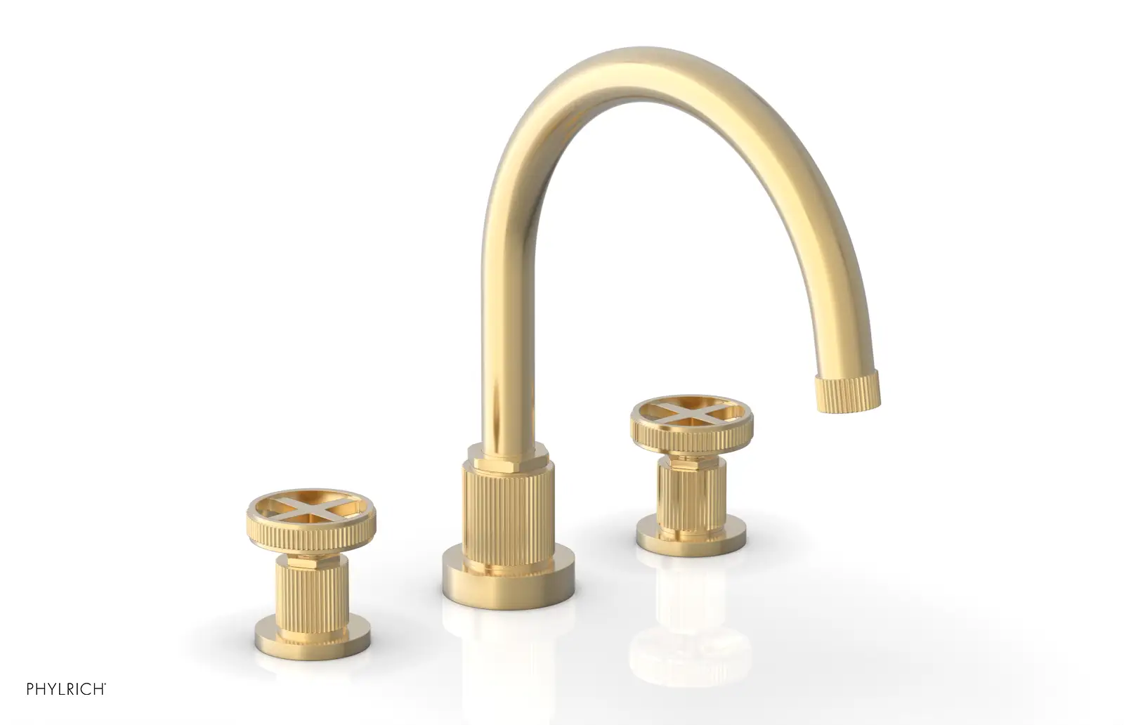 Phylrich Dustrie Grooved Deck Tub Set with Cross Handle by Phylrich