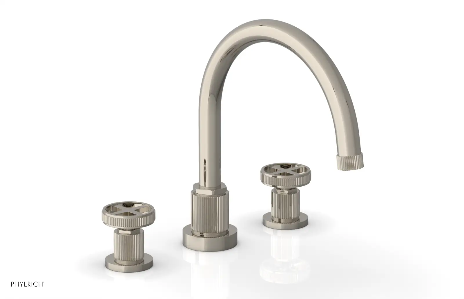 Phylrich Dustrie Grooved Deck Tub Set with Cross Handle by Phylrich