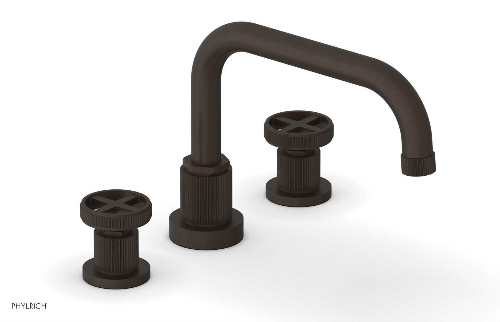 Phylrich Dustrie Grooved Deck Tub Set with Cross Handle