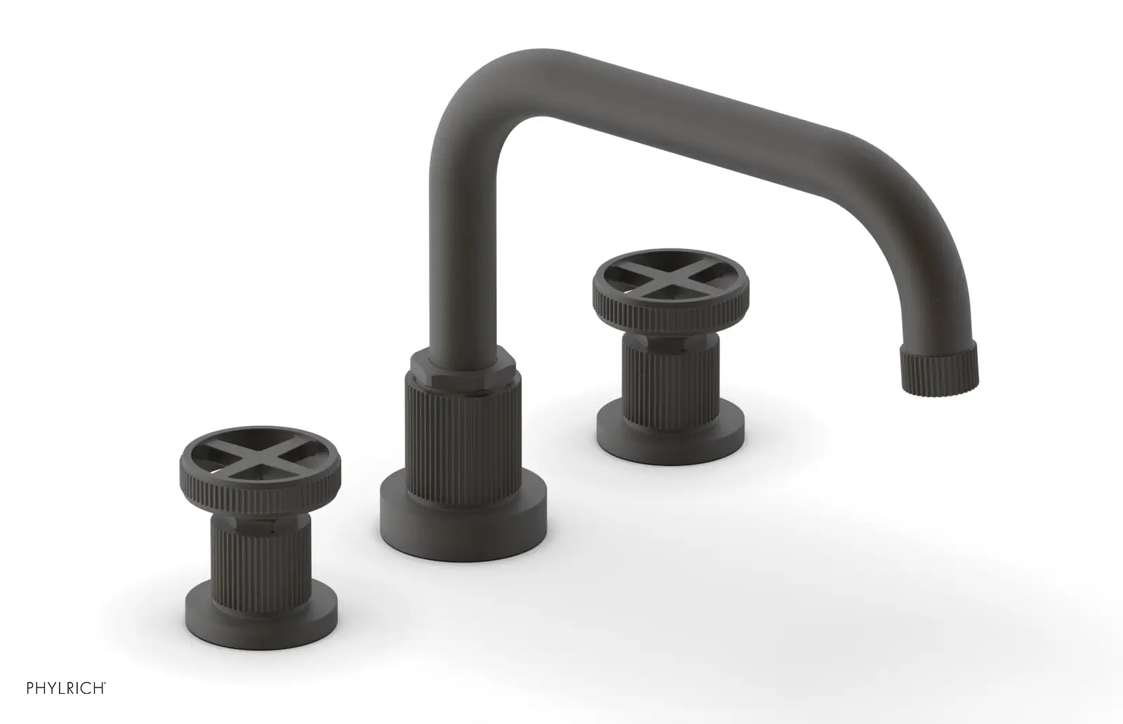 Phylrich Dustrie Grooved Deck Tub Set with Cross Handle by Phylrich
