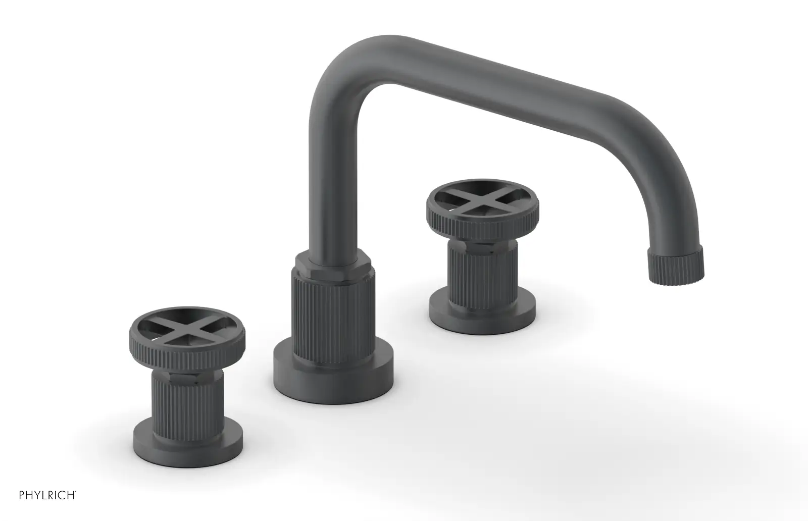Phylrich Dustrie Grooved Deck Tub Set with Cross Handle by Phylrich
