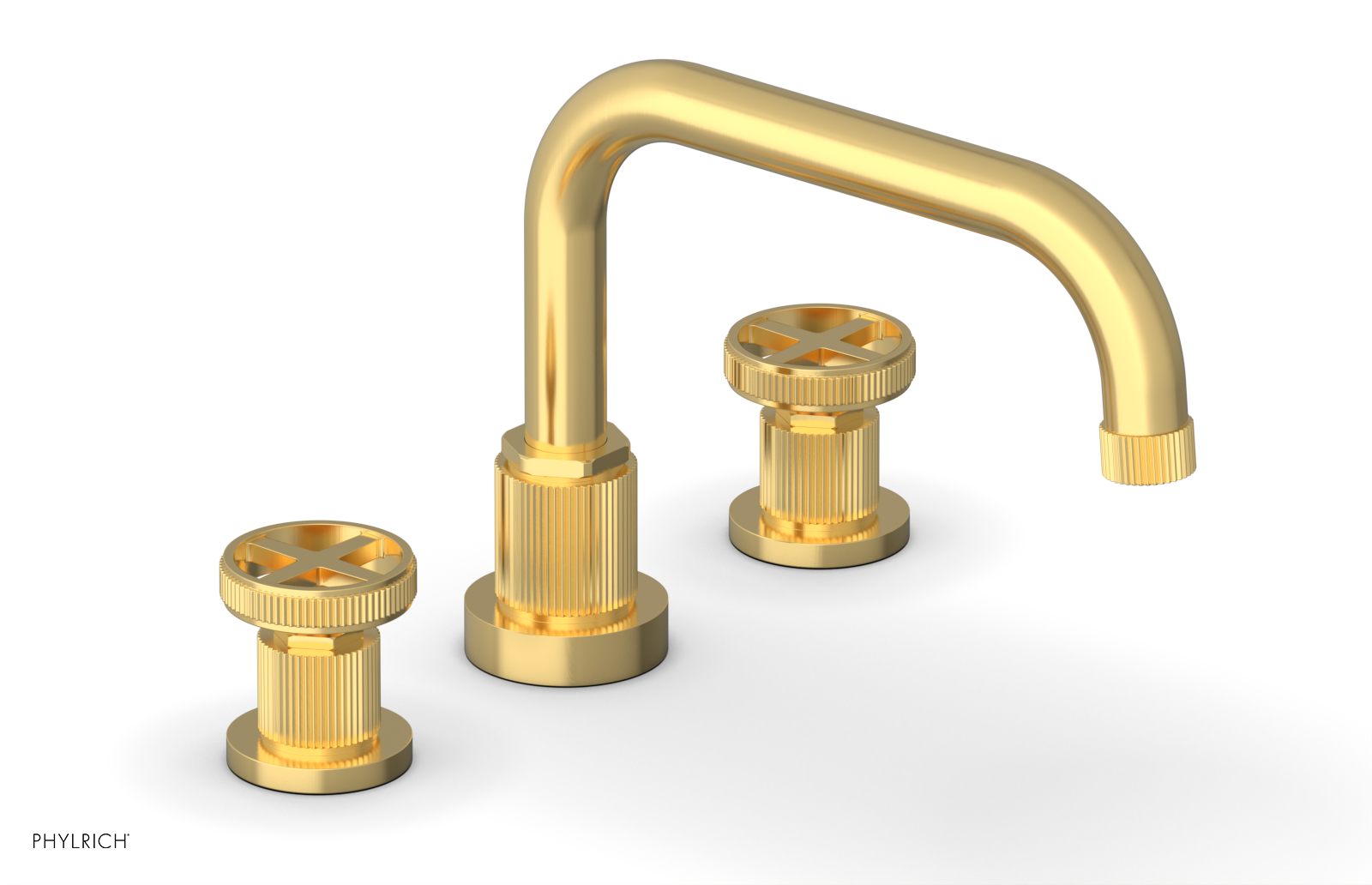 Phylrich Dustrie Grooved Deck Tub Set with Cross Handle