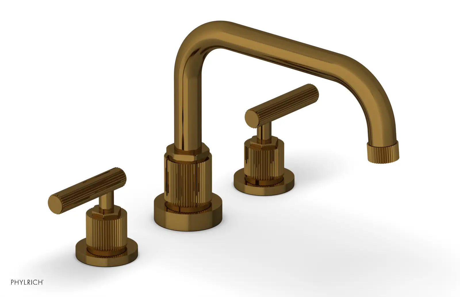 Phylrich Dustrie Grooved Deck Tub Set with Lever Handle by Phylrich