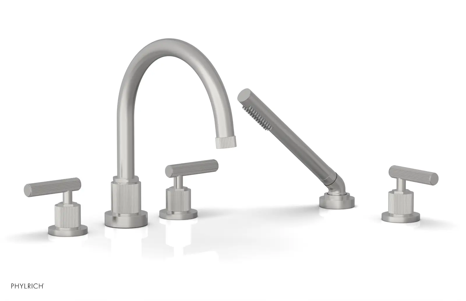 Phylrich Dustrie Grooved Deck Tub Set with Hand Shower and Lever Handle by Phylrich