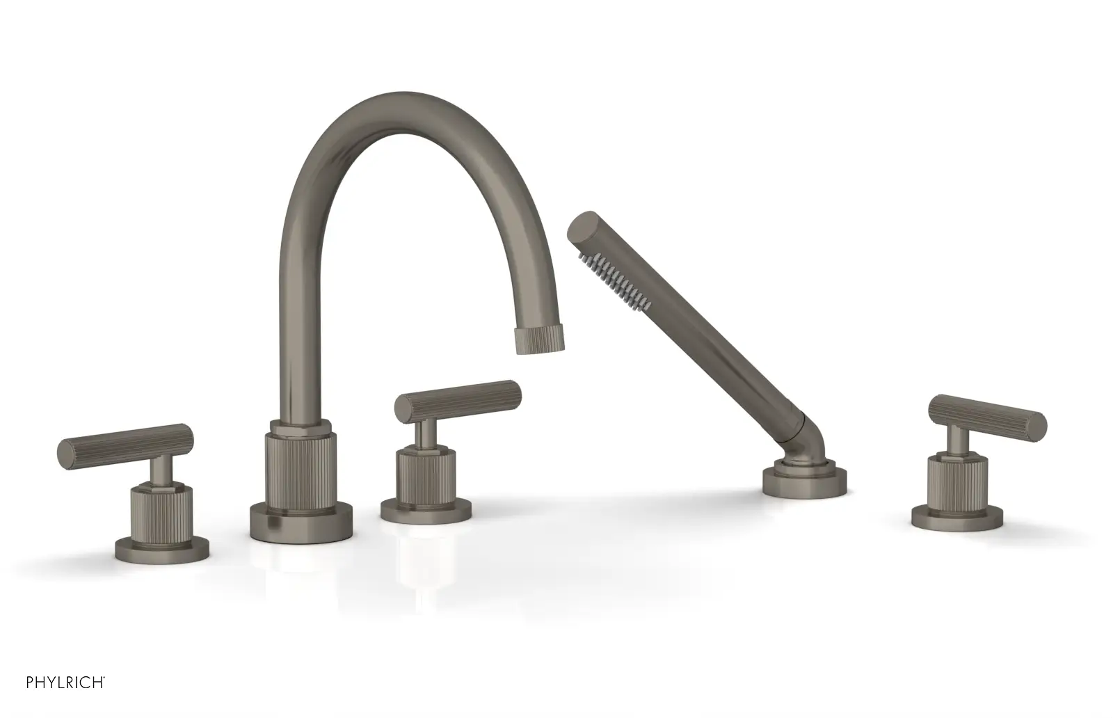 Phylrich Dustrie Grooved Deck Tub Set with Hand Shower and Lever Handle by Phylrich
