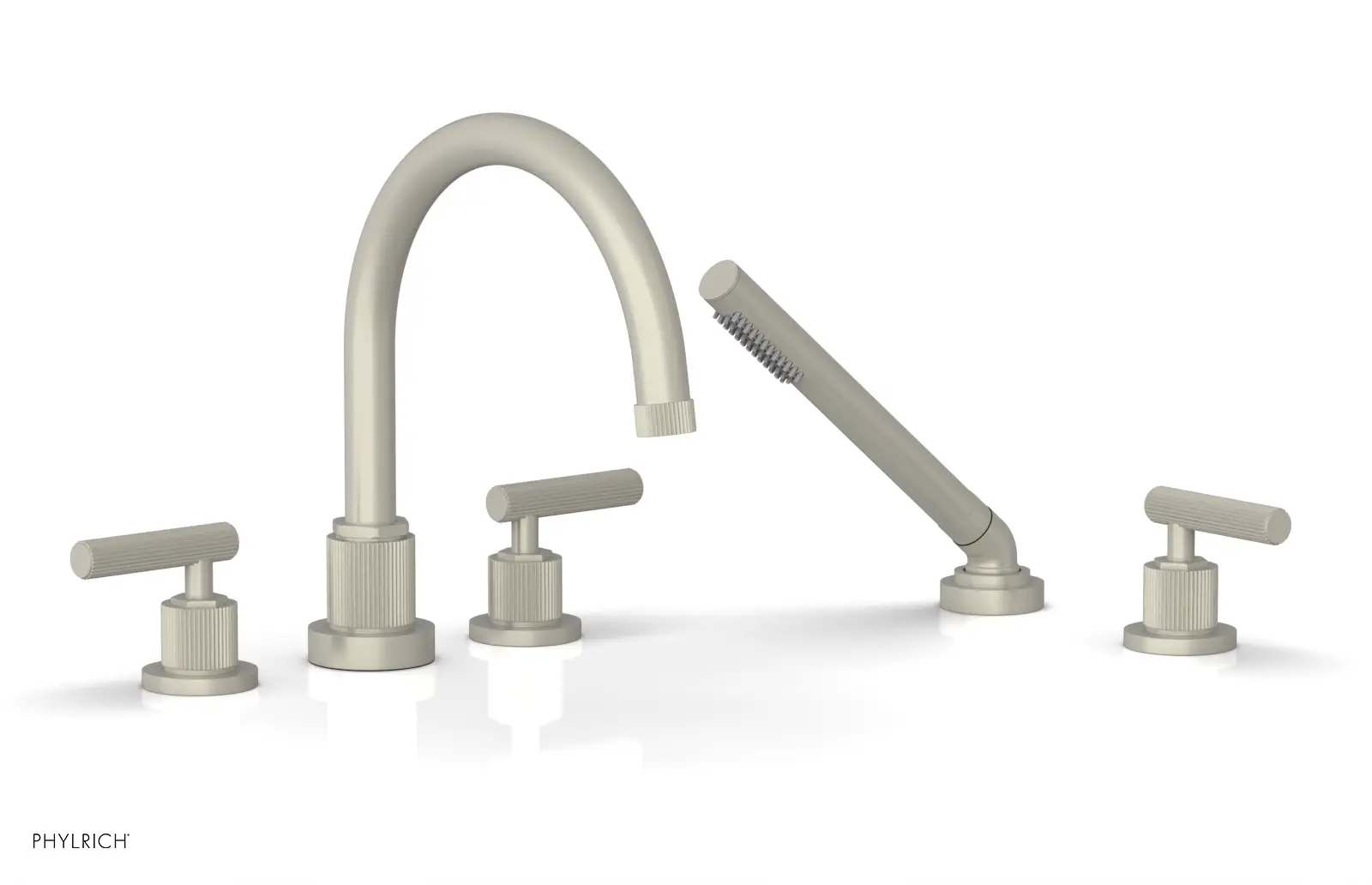 Phylrich Dustrie Grooved Deck Tub Set with Hand Shower and Lever Handle by Phylrich