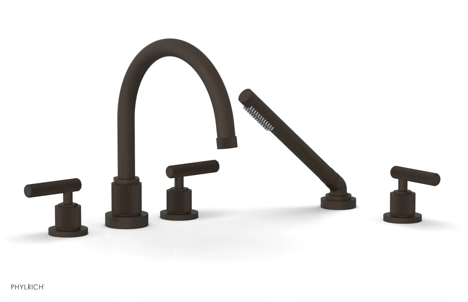 Phylrich Dustrie Grooved Deck Tub Set with Hand Shower and Lever Handle by Phylrich