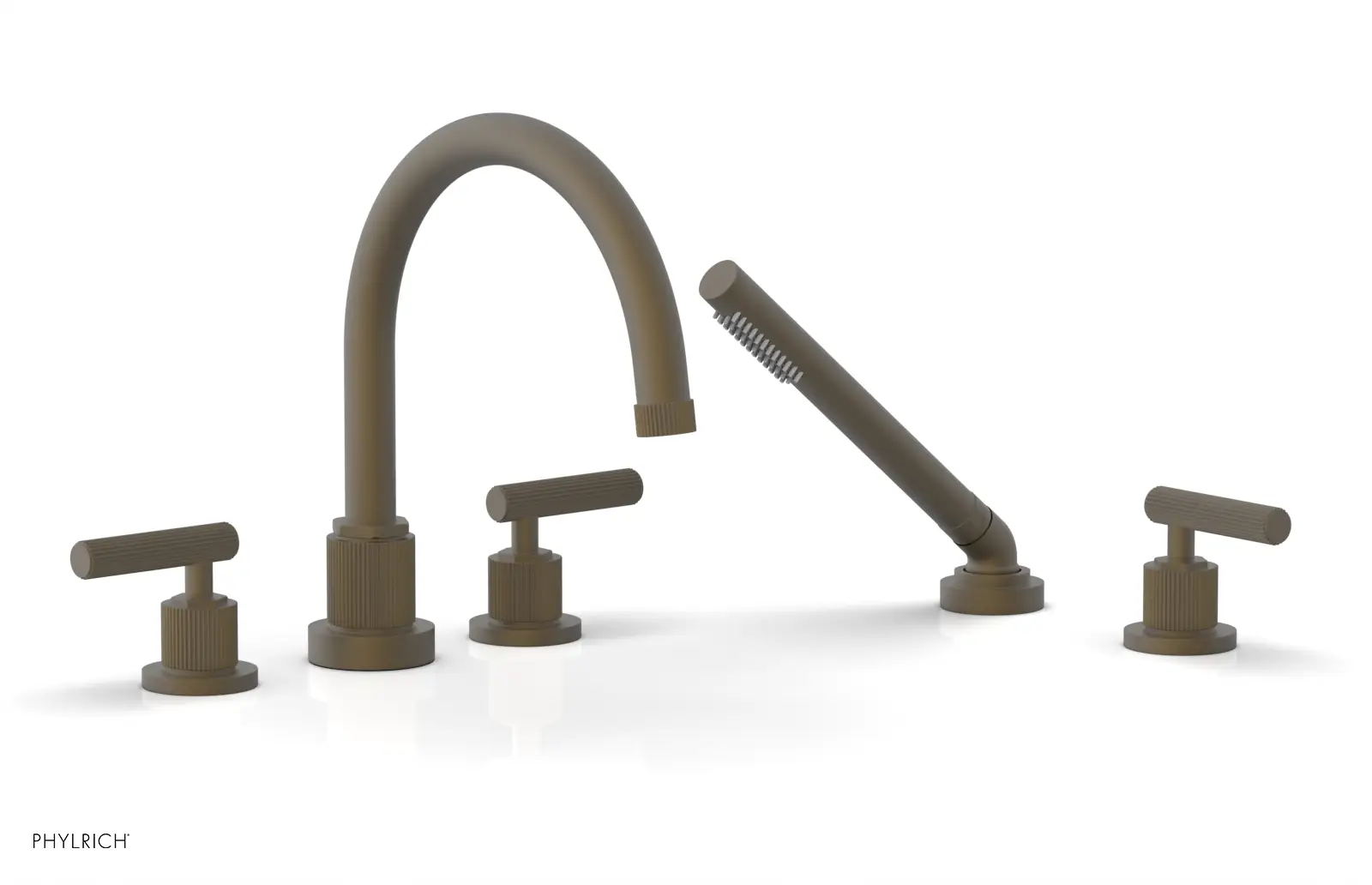 Phylrich Dustrie Grooved Deck Tub Set with Hand Shower and Lever Handle by Phylrich