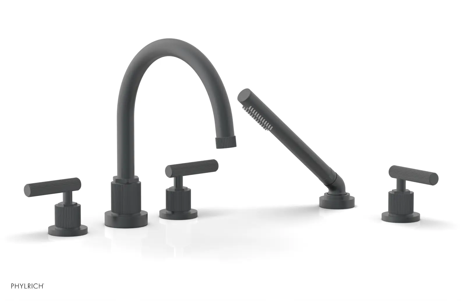 Phylrich Dustrie Grooved Deck Tub Set with Hand Shower and Lever Handle by Phylrich