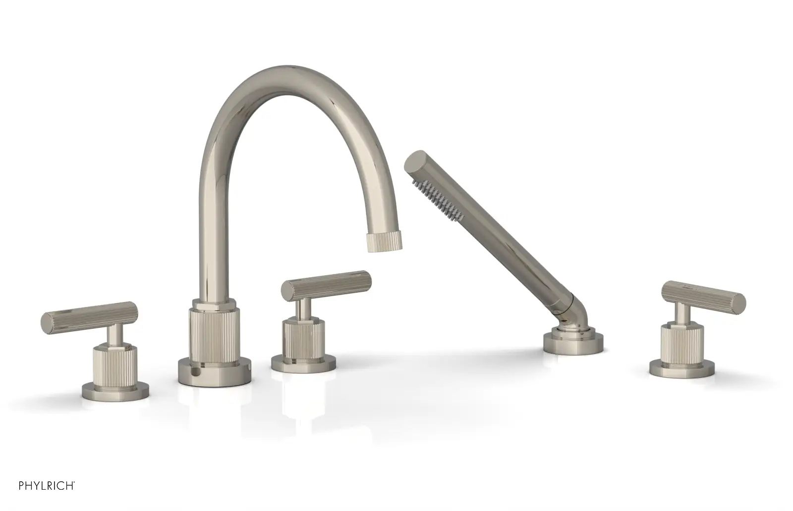 Phylrich Dustrie Grooved Deck Tub Set with Hand Shower and Lever Handle by Phylrich