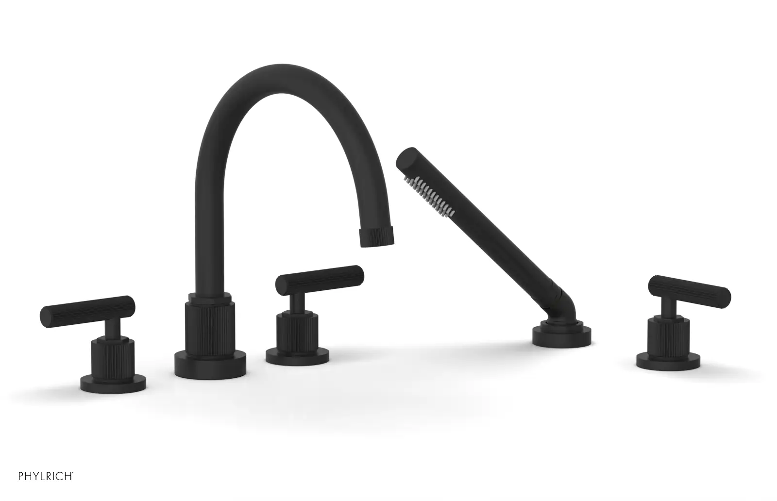 Phylrich Dustrie Grooved Deck Tub Set with Hand Shower and Lever Handle by Phylrich