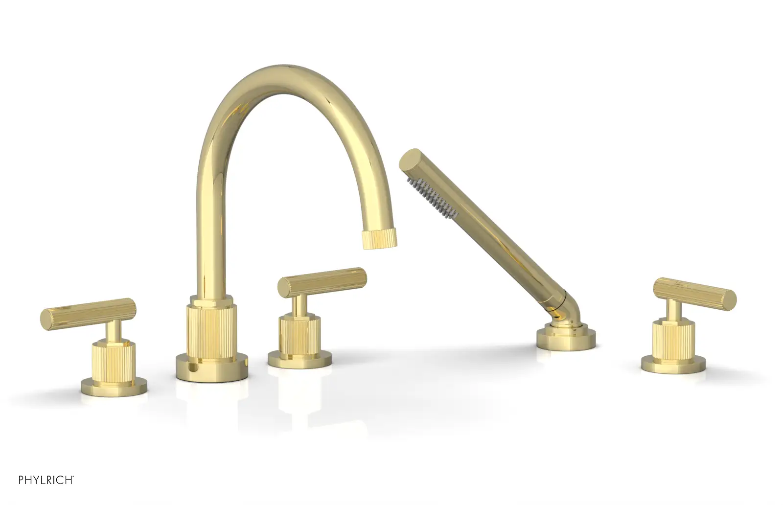 Phylrich Dustrie Grooved Deck Tub Set with Hand Shower and Lever Handle by Phylrich