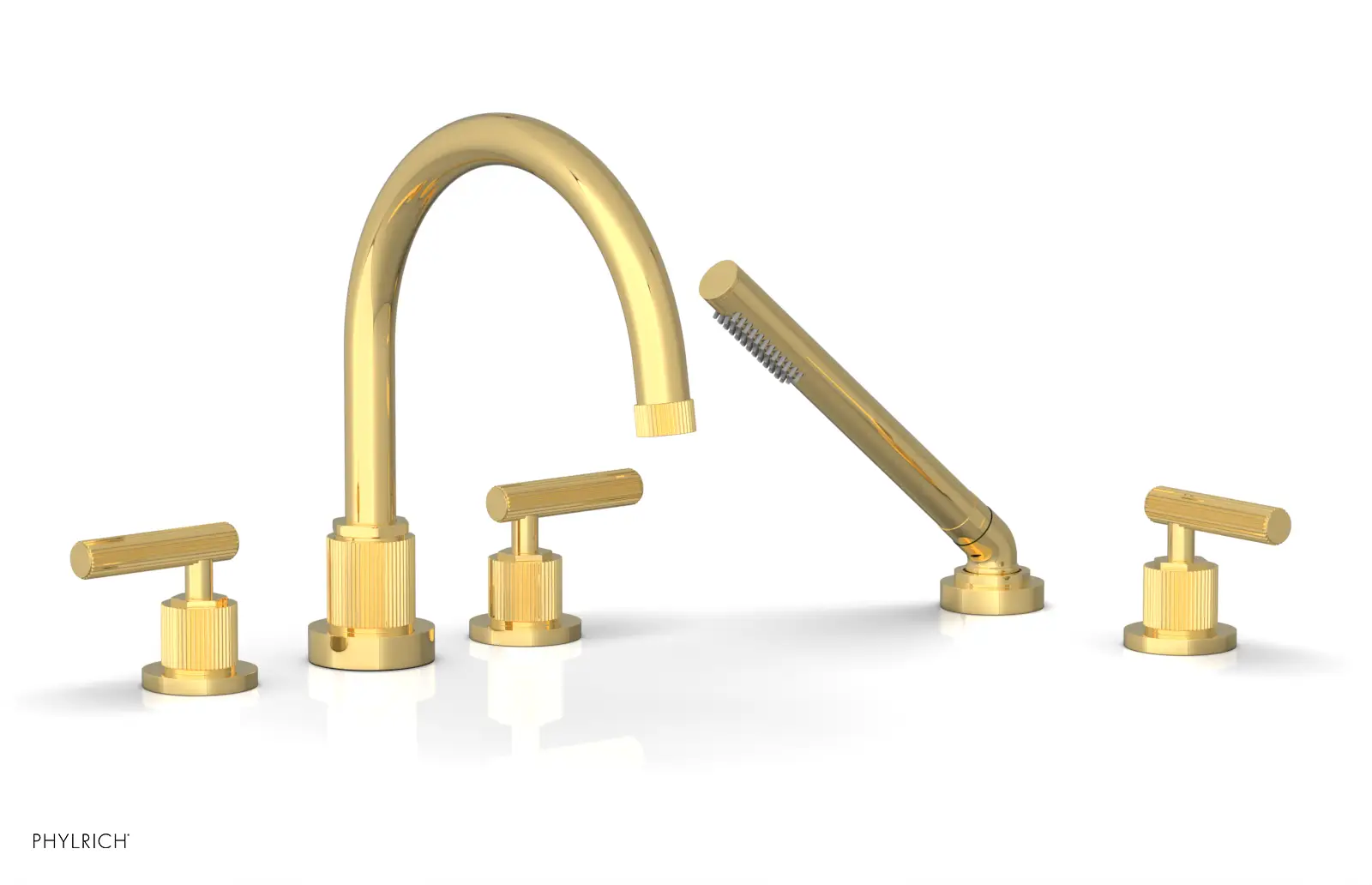 Phylrich Dustrie Grooved Deck Tub Set with Hand Shower and Lever Handle by Phylrich