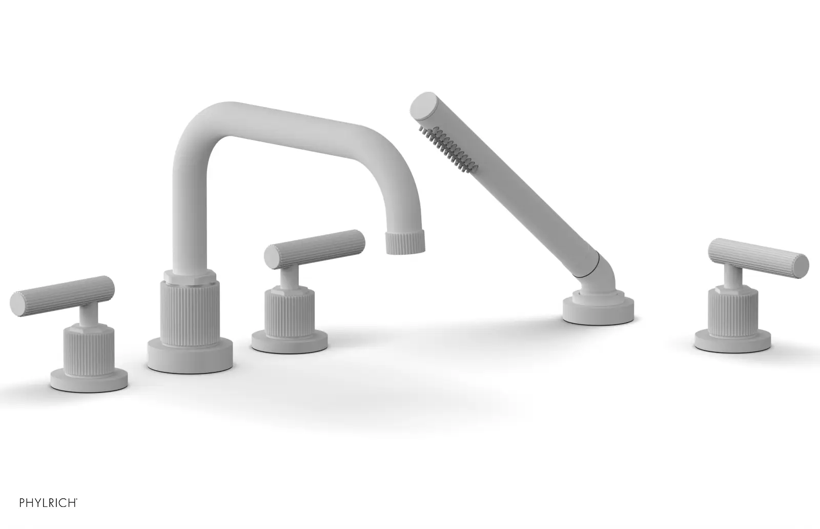 Phylrich Dustrie Grooved Deck Tub Set with Hand Shower and Lever Handles by Phylrich