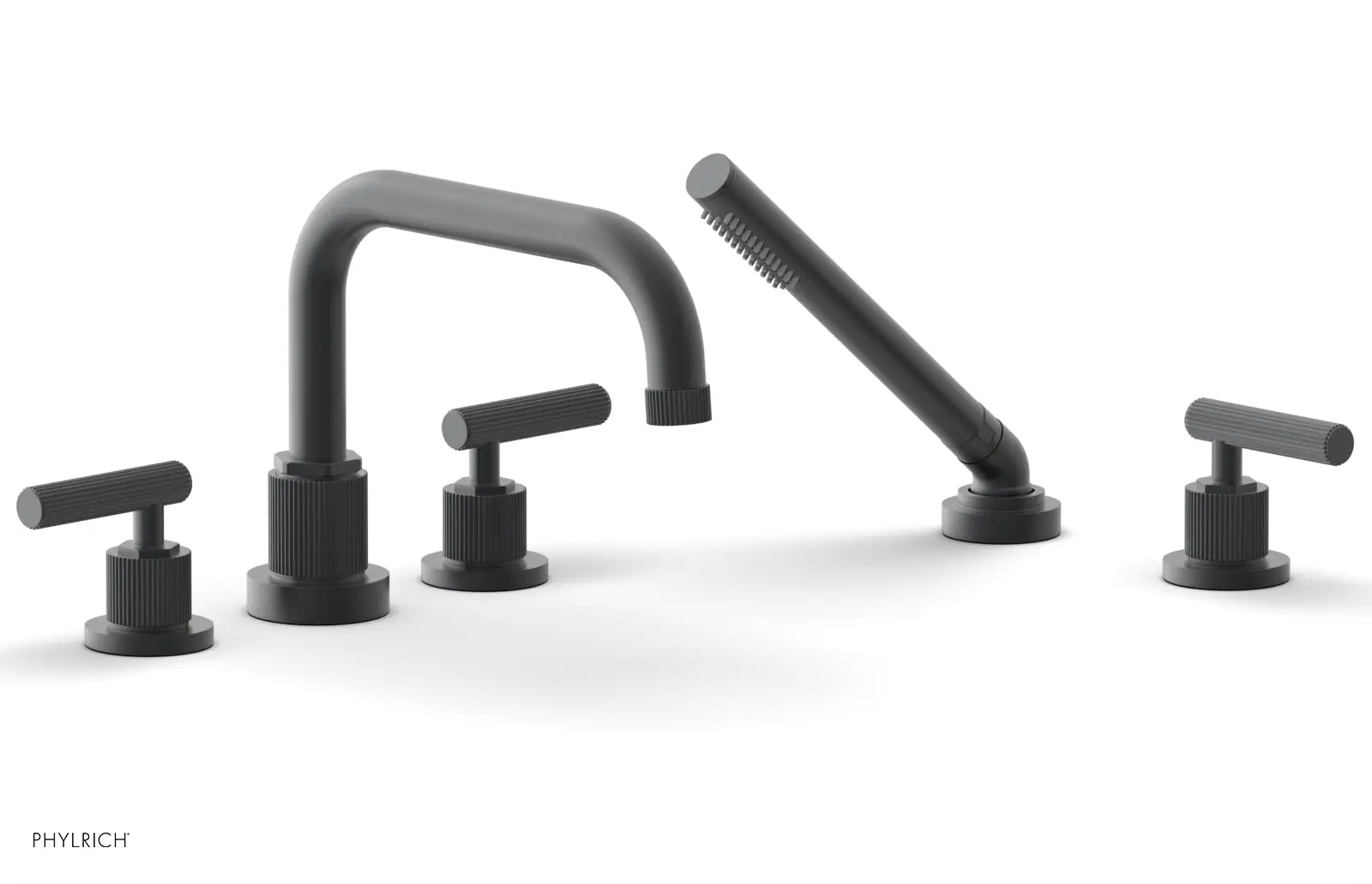 Phylrich Dustrie Grooved Deck Tub Set with Hand Shower and Lever Handles by Phylrich