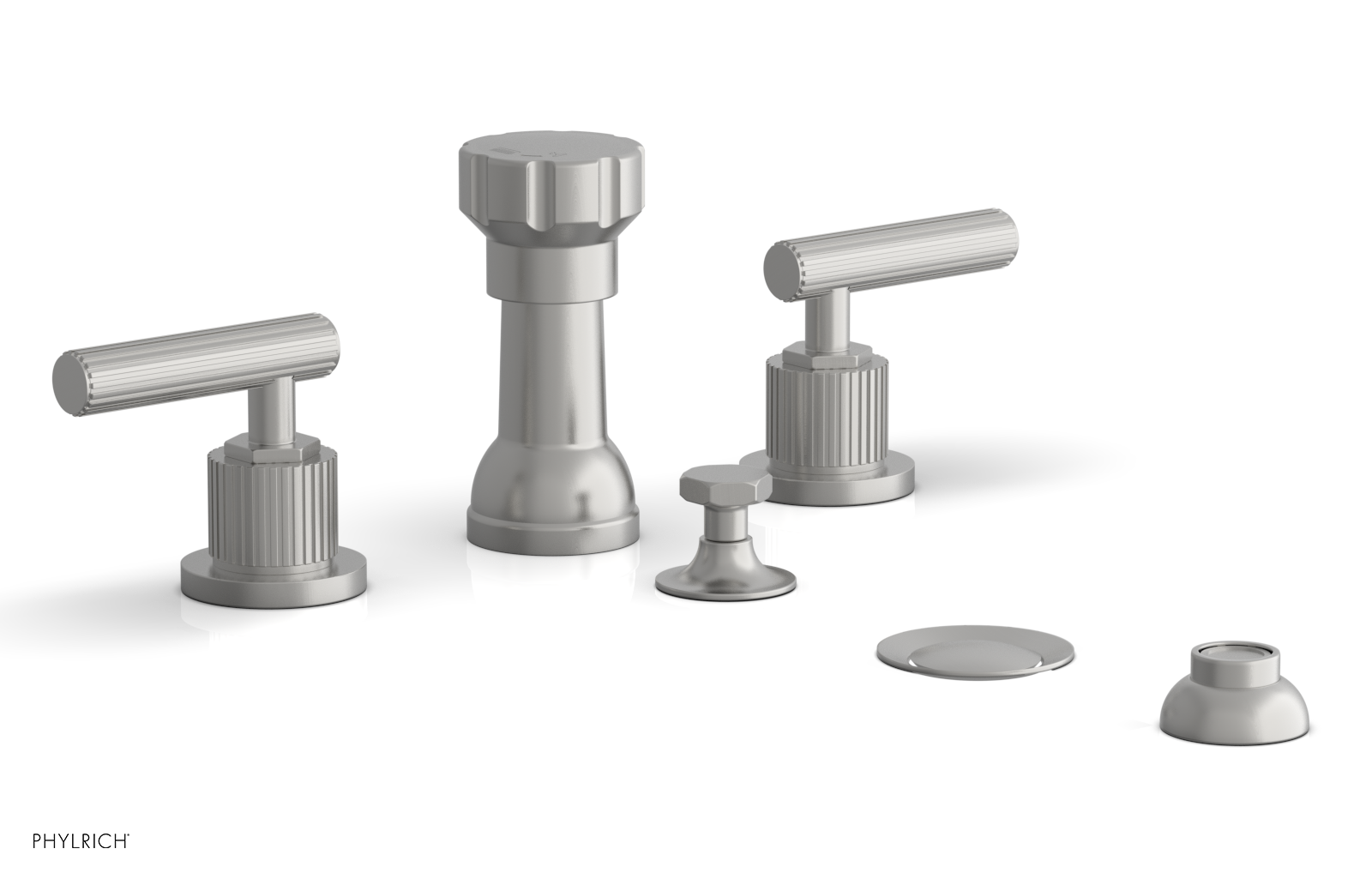 Phylrich Dustrie Grooved Four Hole Bidet Set with Lever Handle