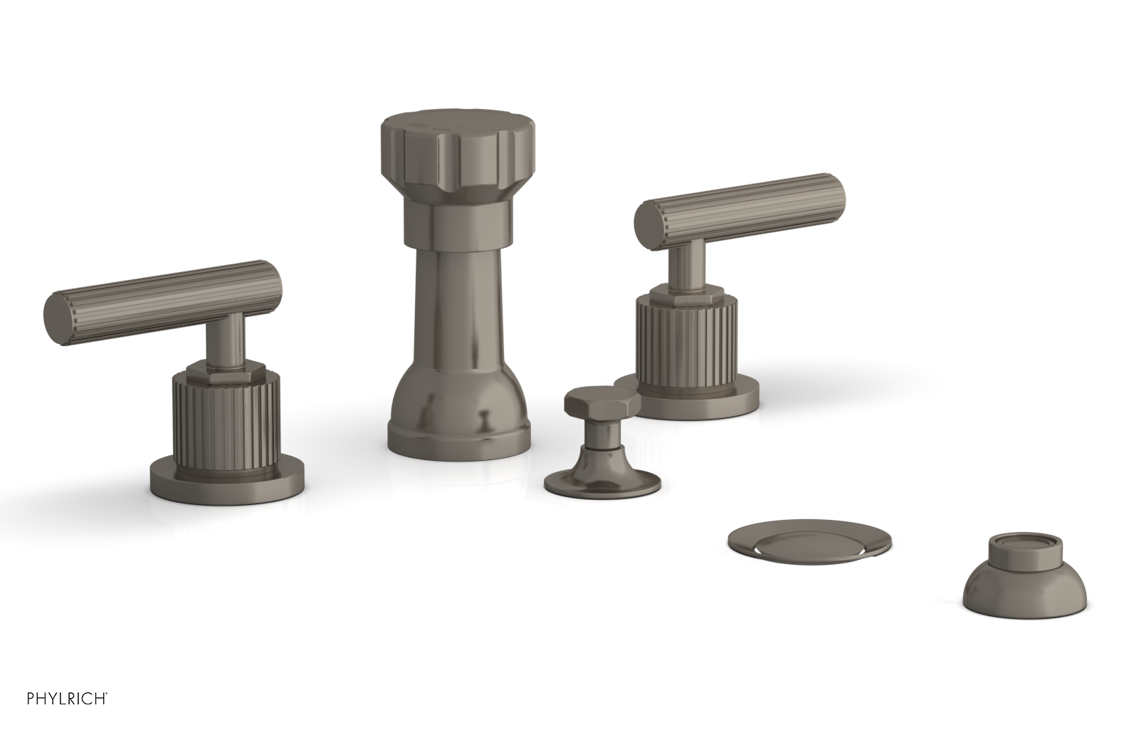 Phylrich Dustrie Grooved Four Hole Bidet Set with Lever Handle