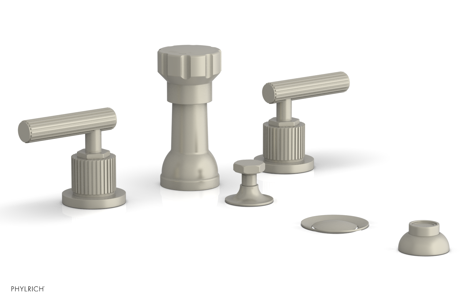 Phylrich Dustrie Grooved Four Hole Bidet Set with Lever Handle