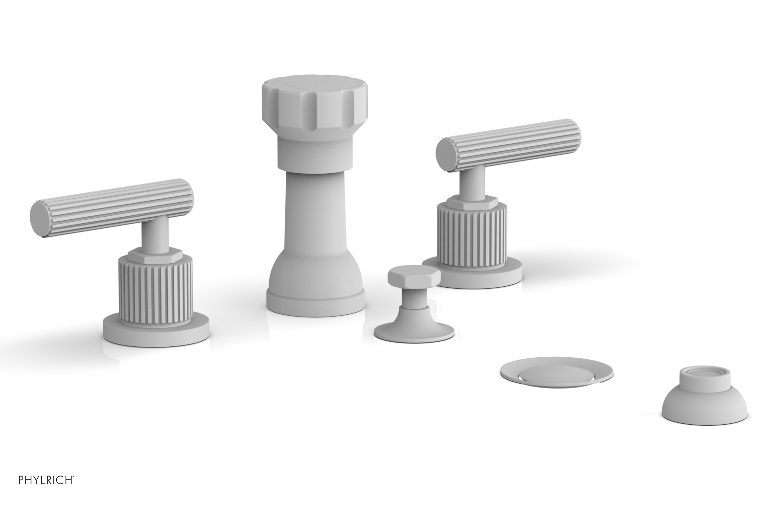 Phylrich Dustrie Grooved Four Hole Bidet Set with Lever Handle