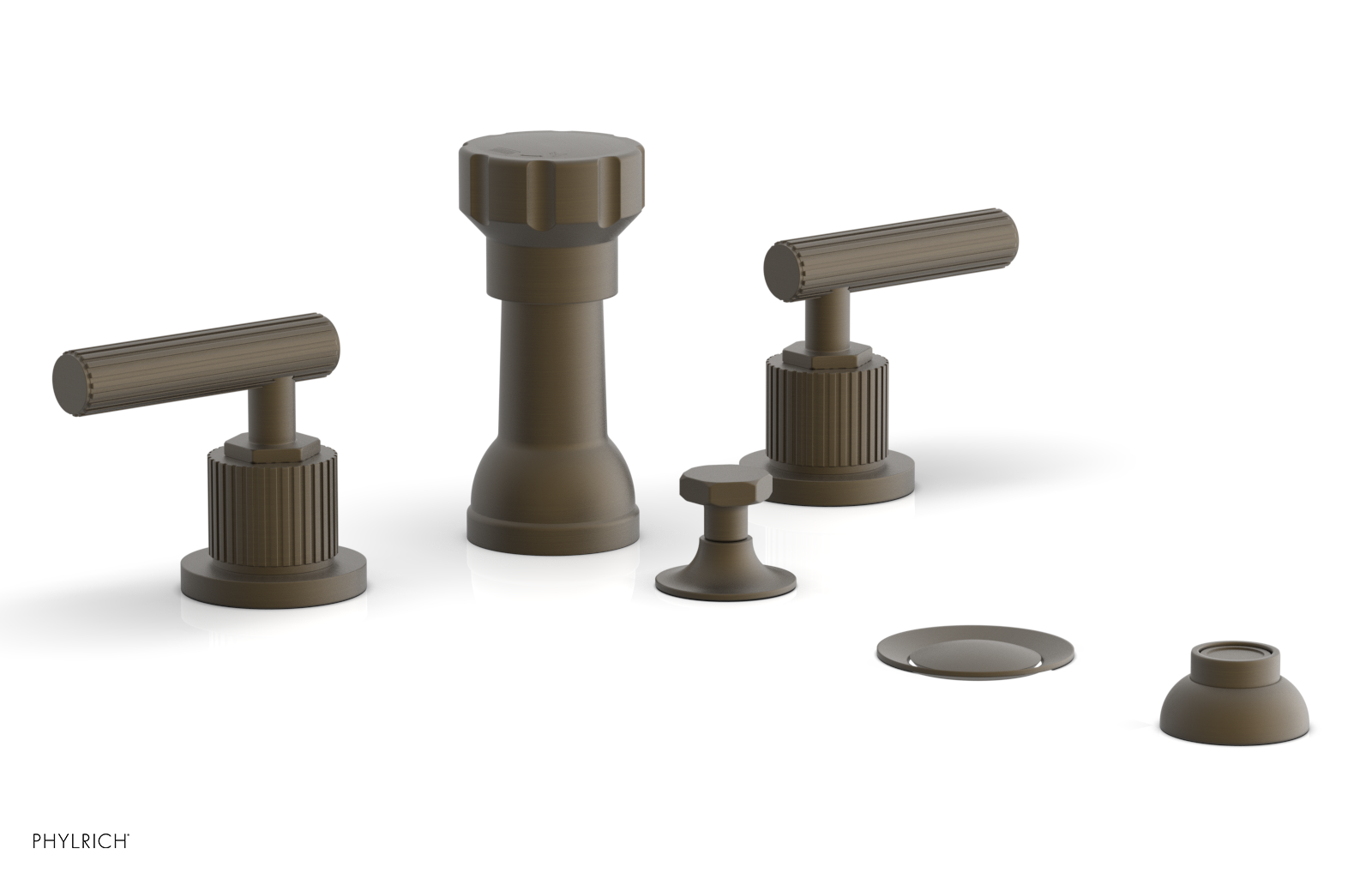 Phylrich Dustrie Grooved Four Hole Bidet Set with Lever Handle