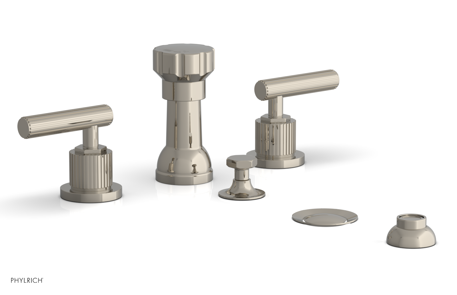 Phylrich Dustrie Grooved Four Hole Bidet Set with Lever Handle