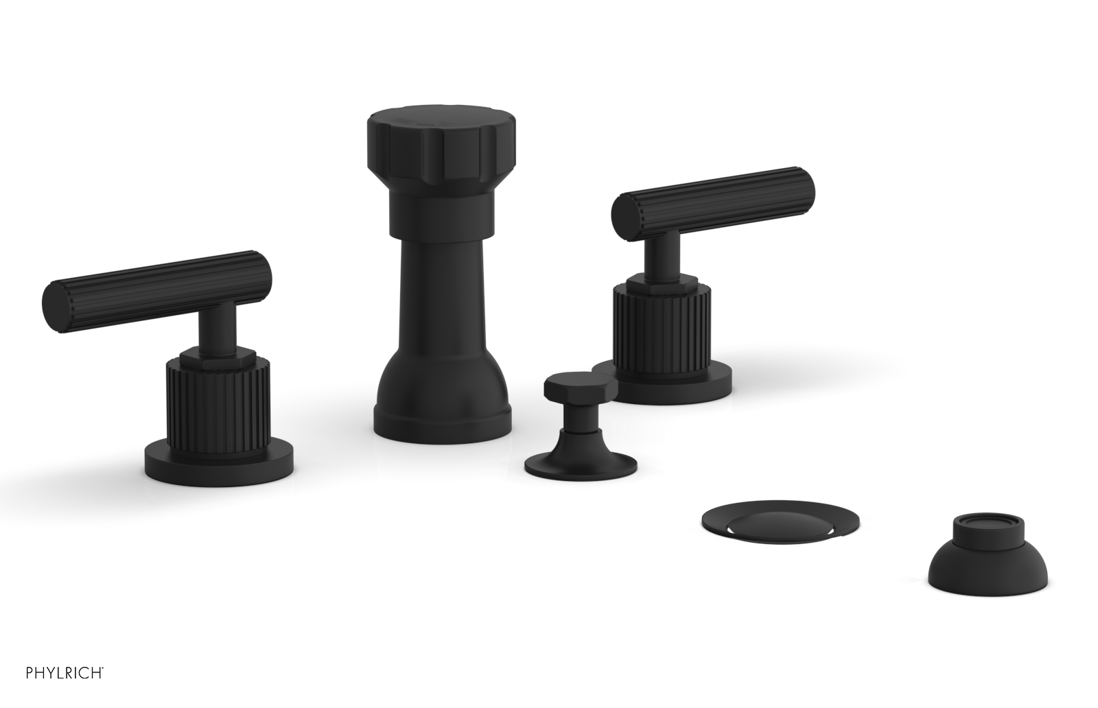 Phylrich Dustrie Grooved Four Hole Bidet Set with Lever Handle