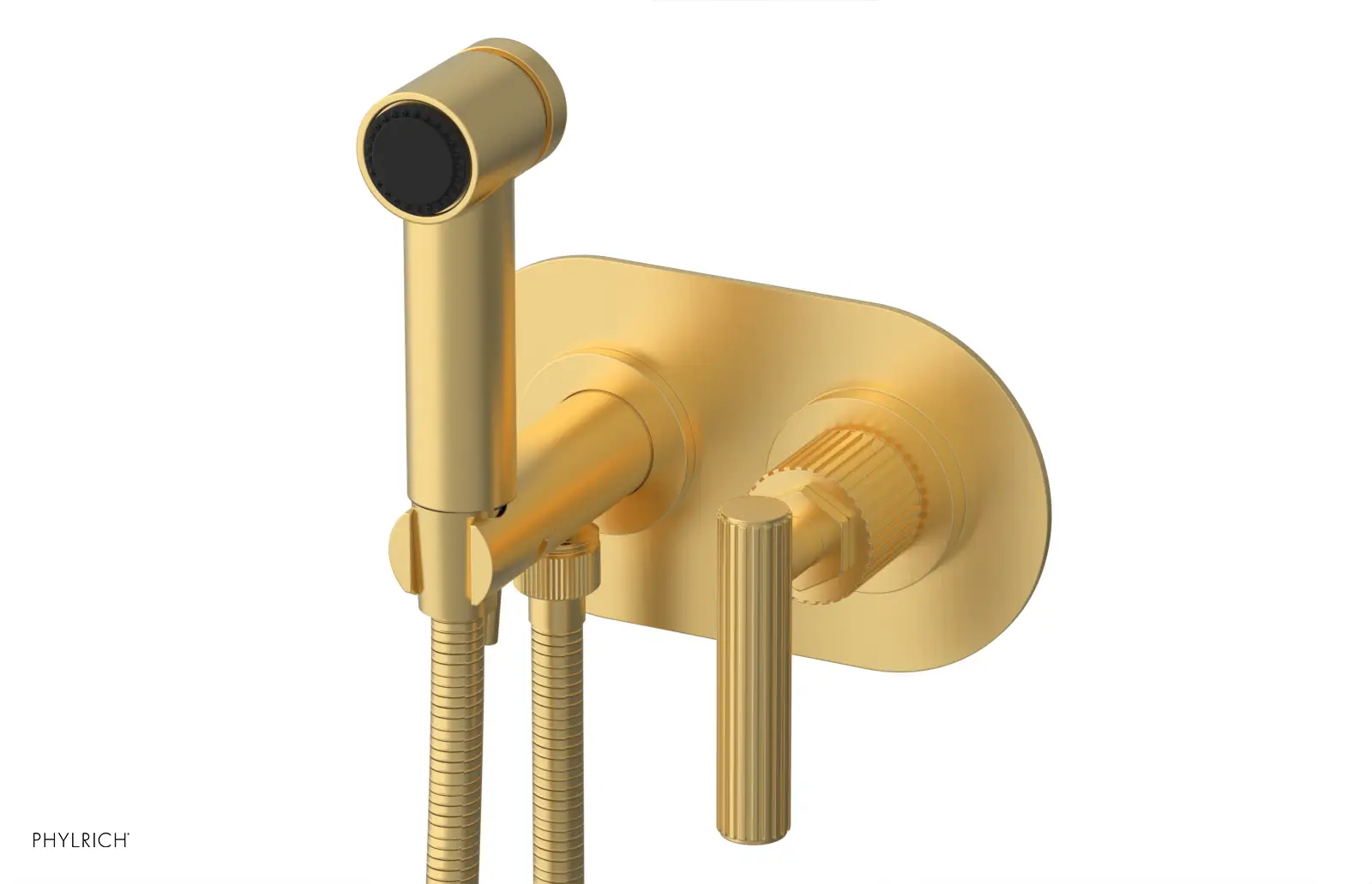 Phylrich Dustrie Grooved Wall Mounted Bidet Set with Lever Handle by Phylrich