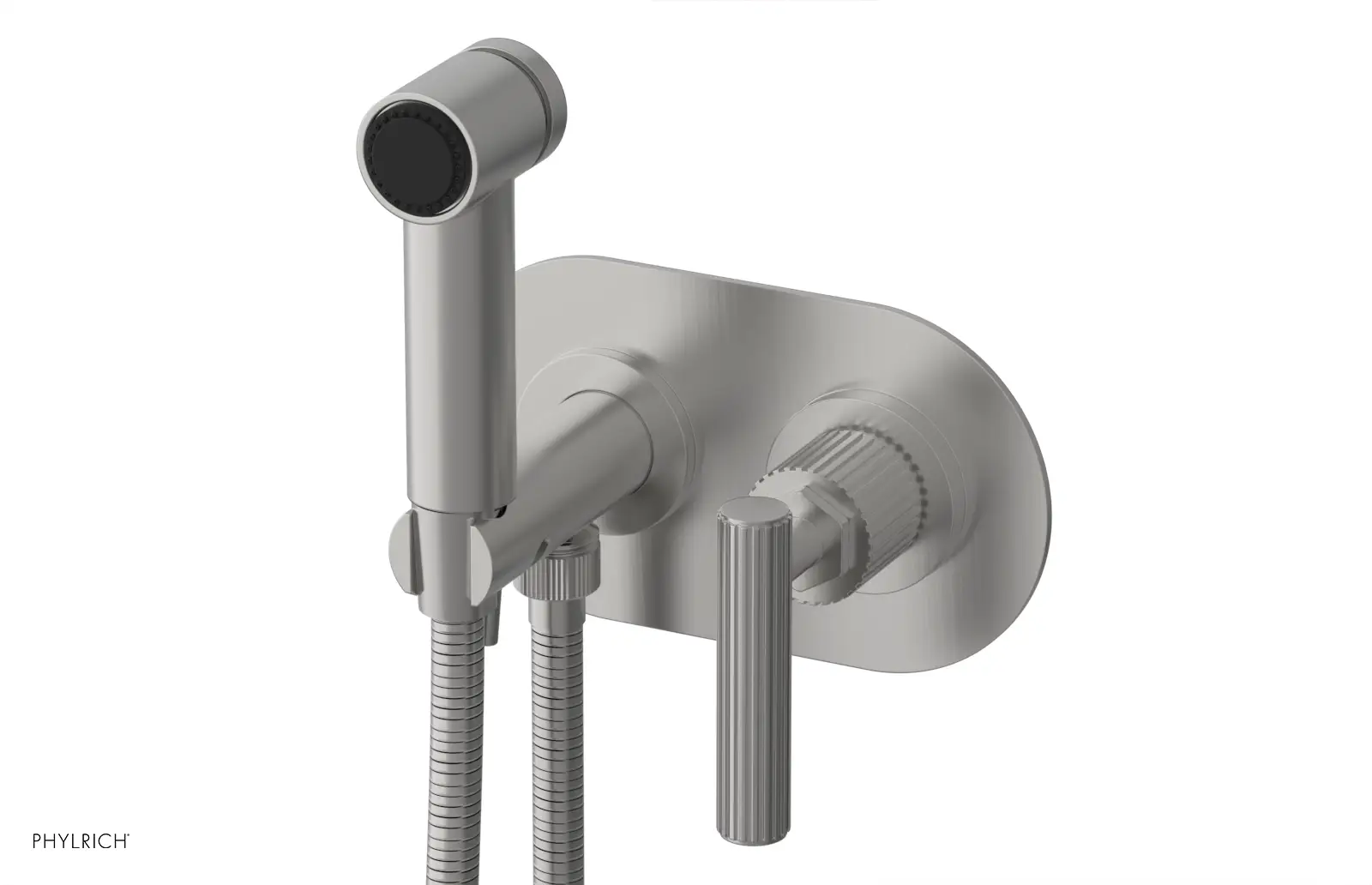 Phylrich Dustrie Grooved Wall Mounted Bidet Set with Lever Handle by Phylrich
