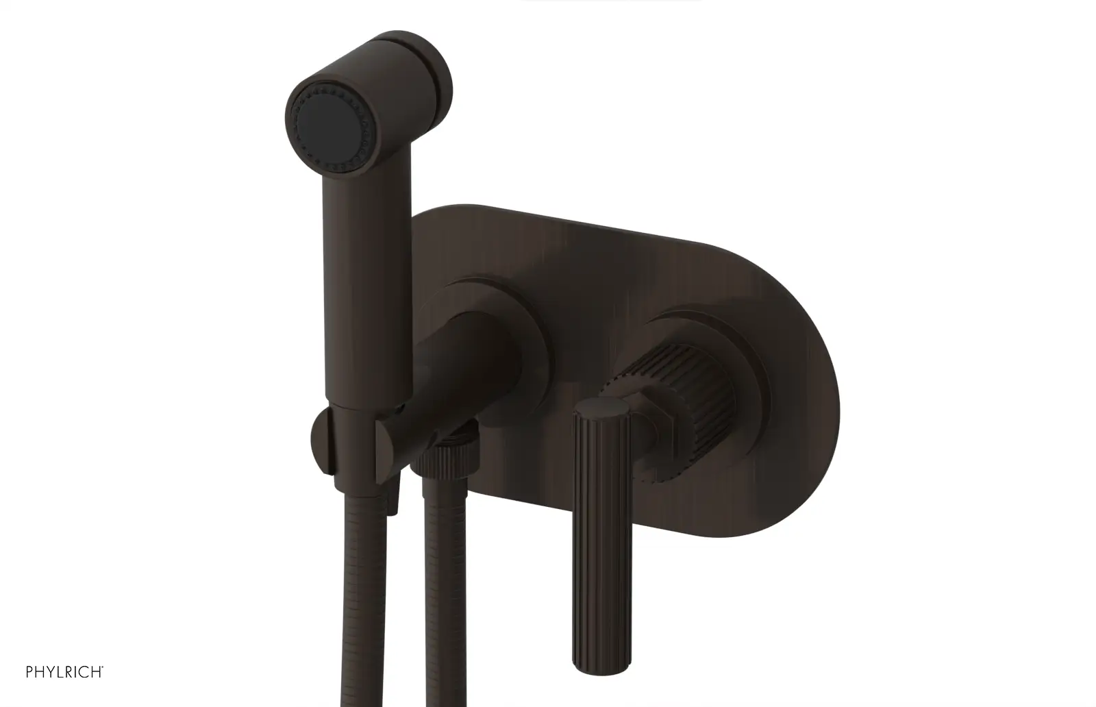 Phylrich Dustrie Grooved Wall Mounted Bidet Set with Lever Handle by Phylrich