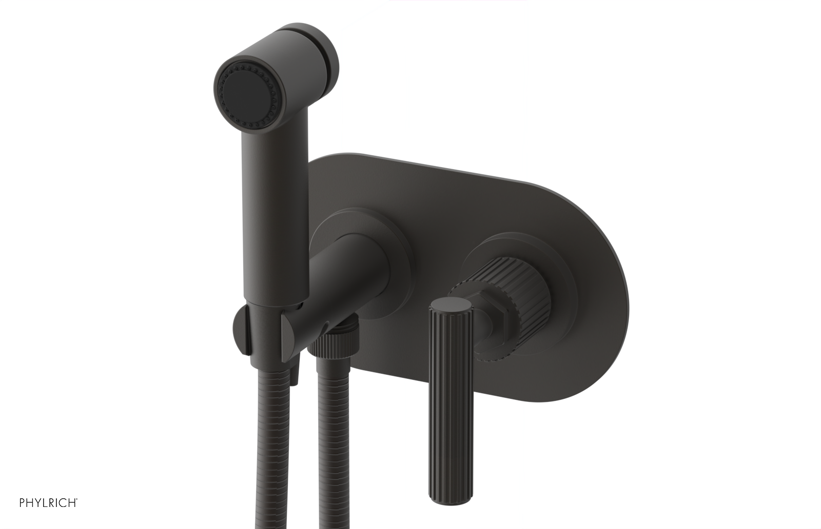 Phylrich Dustrie Grooved Wall Mounted Bidet Set with Lever Handle