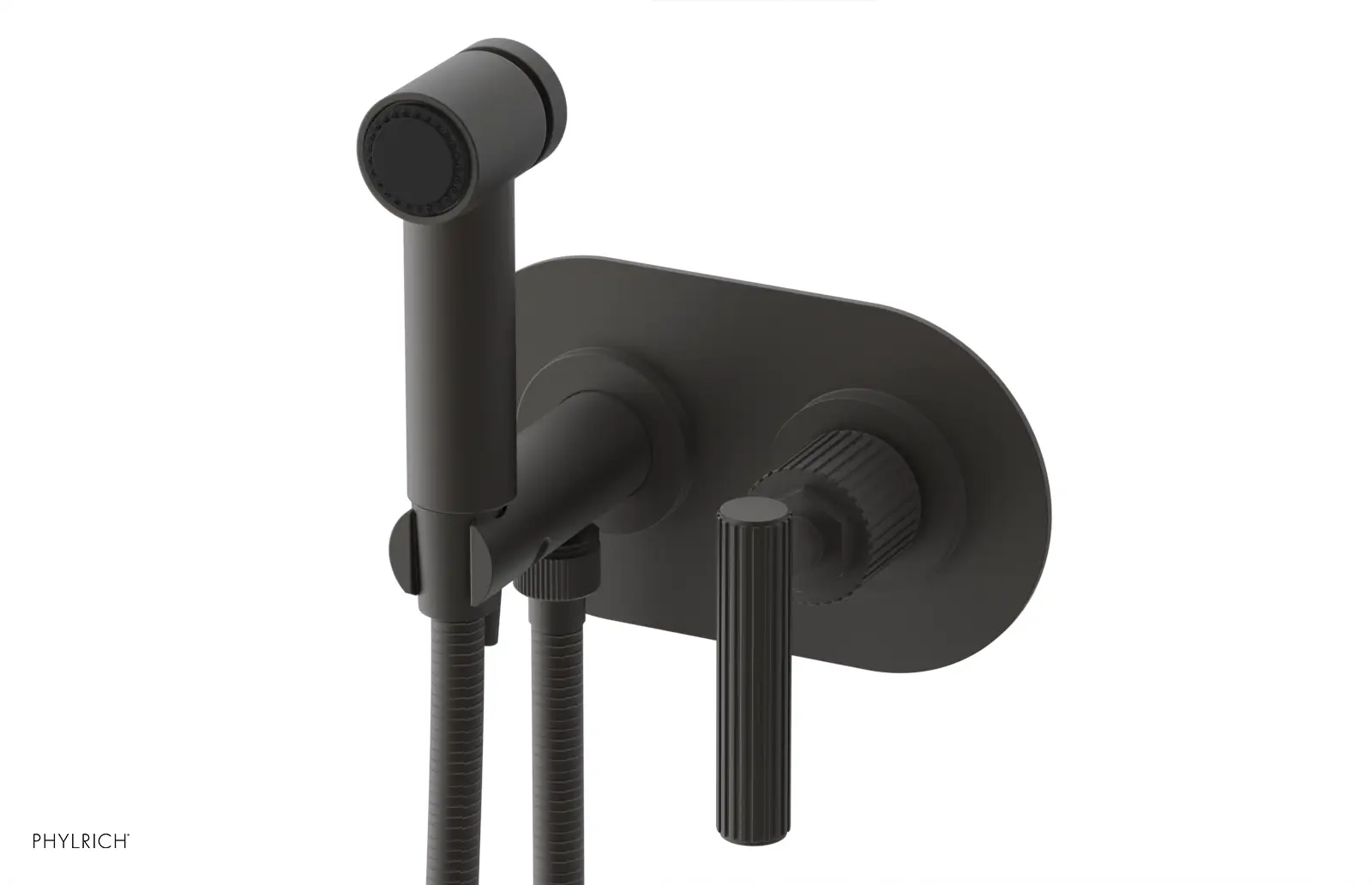 Phylrich Dustrie Grooved Wall Mounted Bidet Set with Lever Handle by Phylrich
