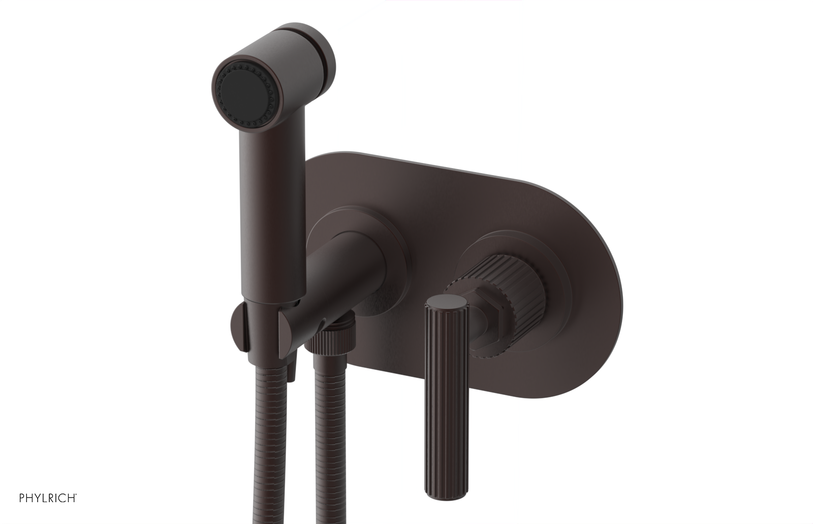 Phylrich Dustrie Grooved Wall Mounted Bidet Set with Lever Handle