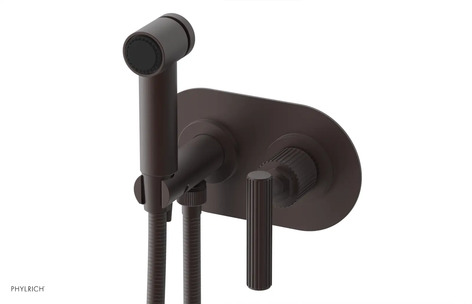 Phylrich Dustrie Grooved Wall Mounted Bidet Set with Lever Handle by Phylrich