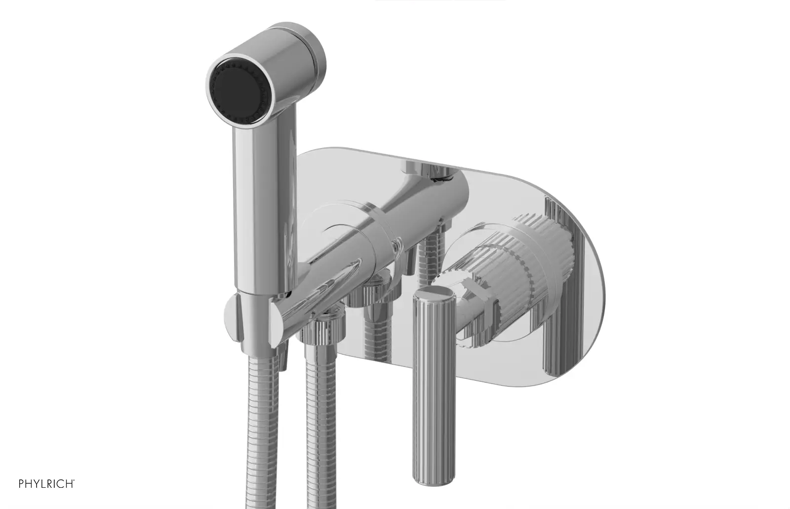 polished chrome bidet set