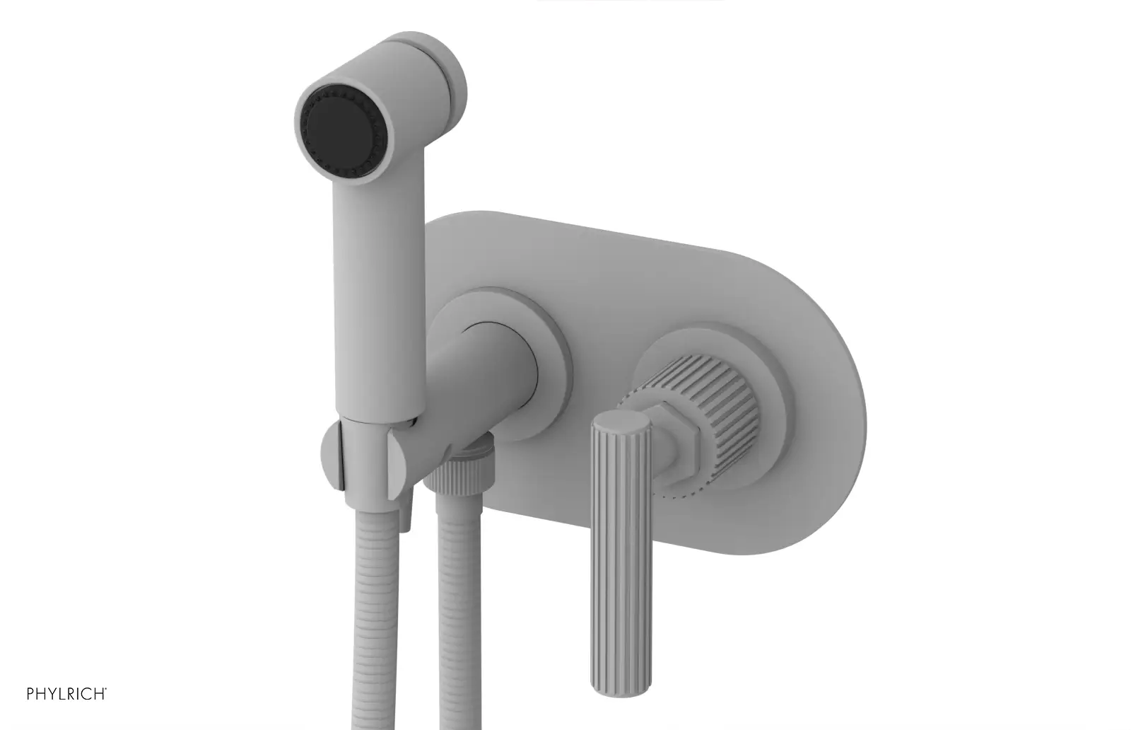 Phylrich Dustrie Grooved Wall Mounted Bidet Set with Lever Handle by Phylrich