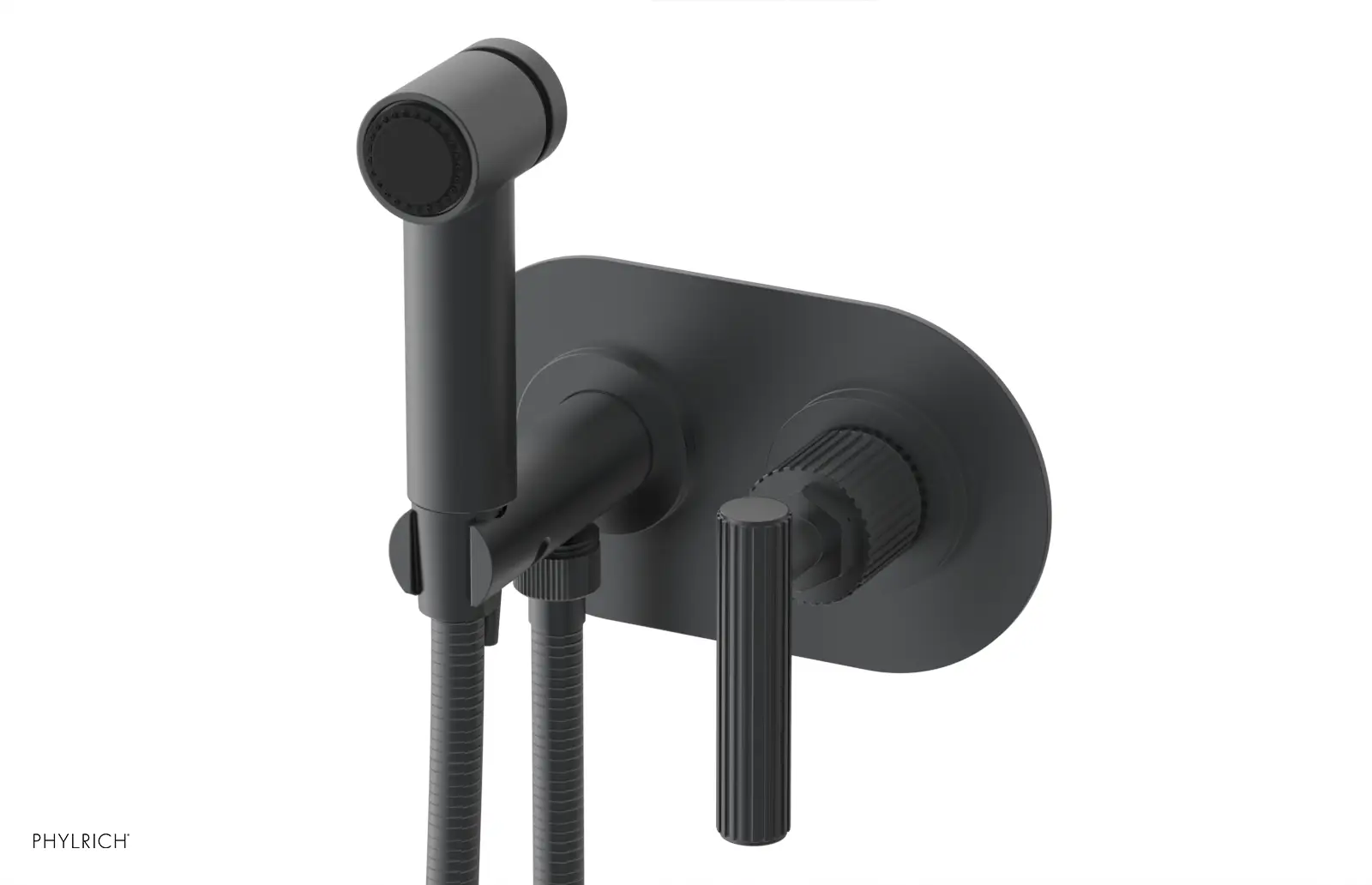 Phylrich Dustrie Grooved Wall Mounted Bidet Set with Lever Handle by Phylrich